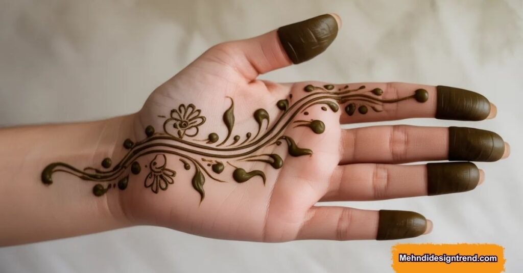 110 Stylish Mehndi Design Ideas for Front, Back & Full Hands 27 Simple Arabic Mehndi Design with a Stylish Touch