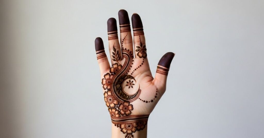 Beautiful Front Hand Simple Mehndi Design That Anyone Can Try 17 Front Hand Mehndi Design for Eid