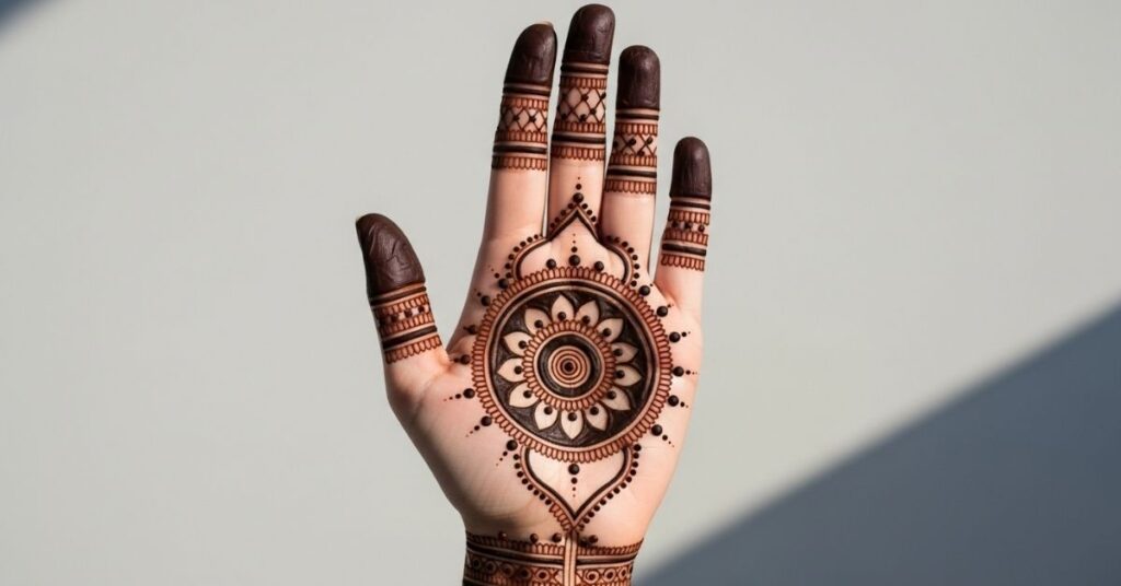 Beautiful Front Hand Simple Mehndi Design That Anyone Can Try 4 Mesmerizing Mandala Front Hand Mehndi Design
